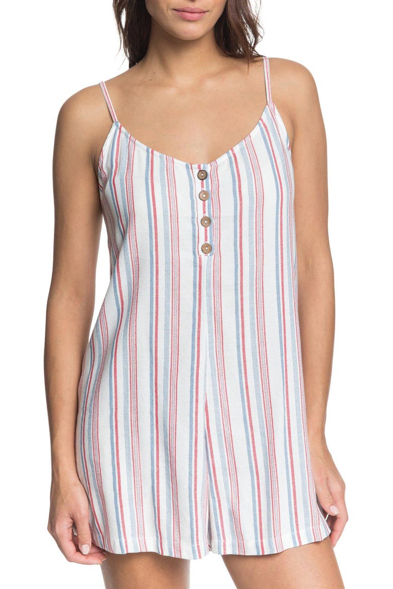 Coconut Sunshine Stripe Romper, Alternate, color, BLUE HEAVEN STARS STRIPES