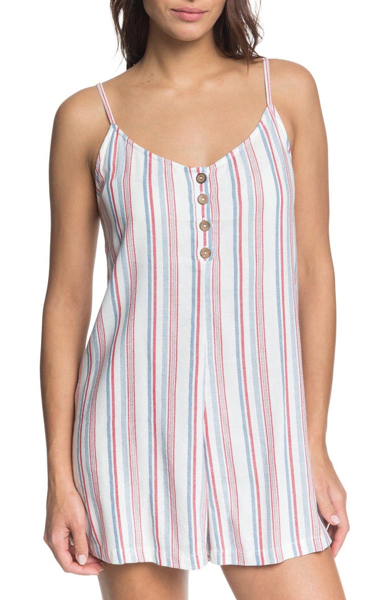 Roxy Coconut Sunshine Stripe Romper, Alternate, color,