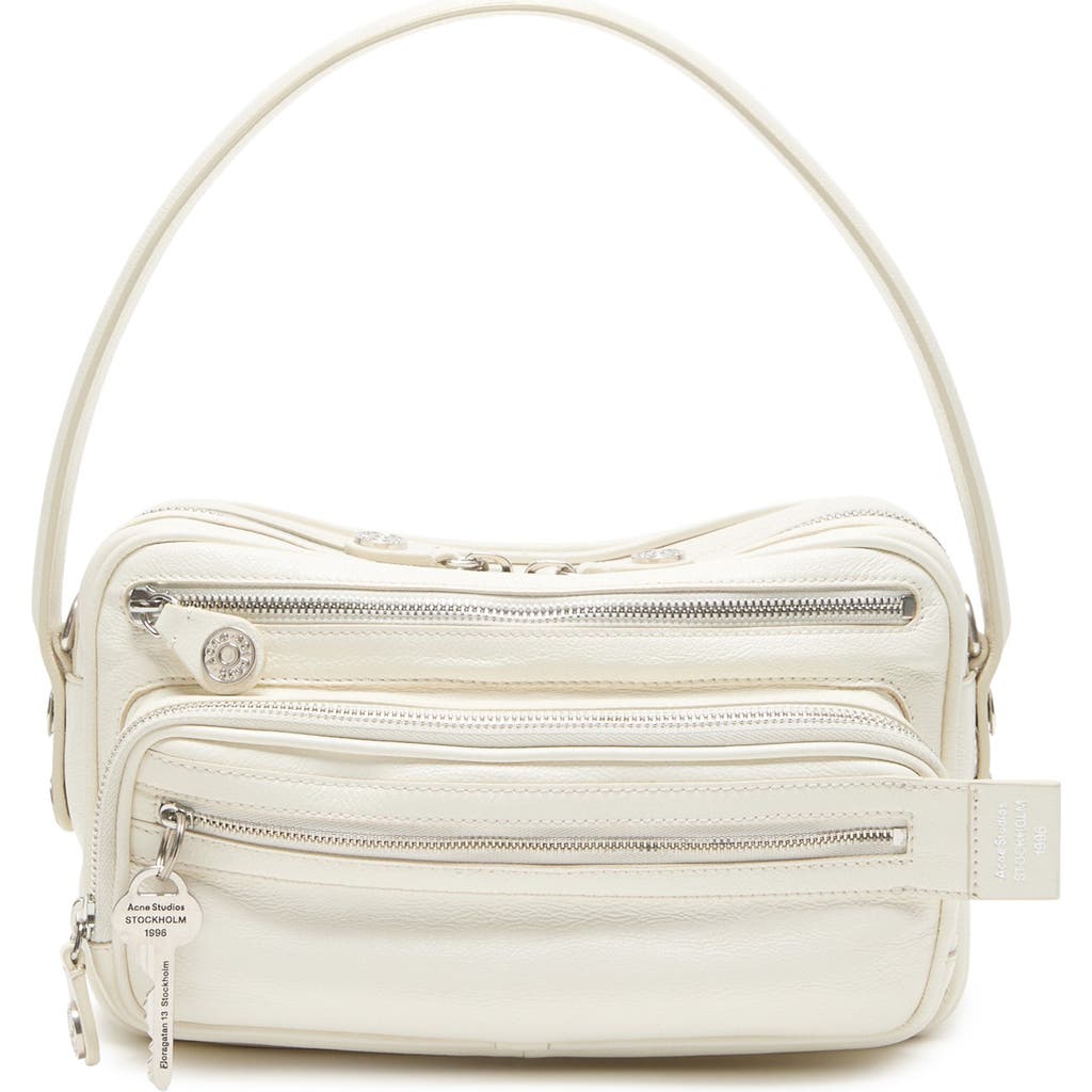 Acne Studios Small Camero Leather Shoulder Bag In White