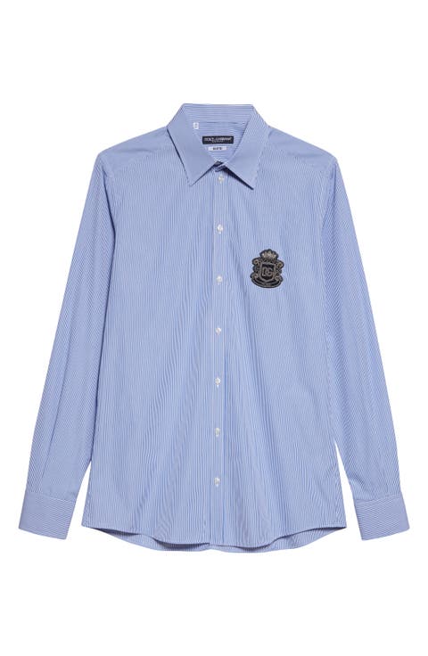 Striped Marini Button-Up Shirt