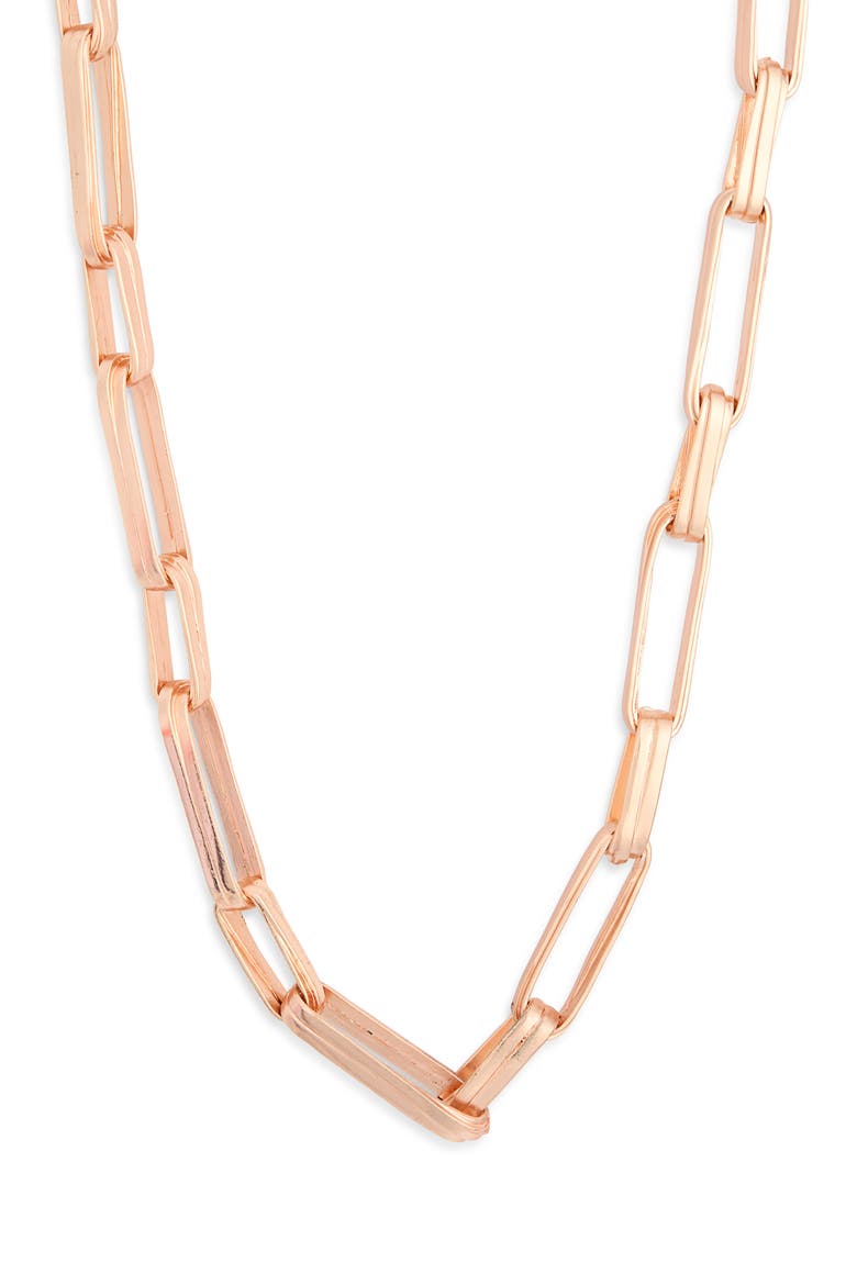 Long Geometric Frame Necklace, Main, color, ROSE GOLD