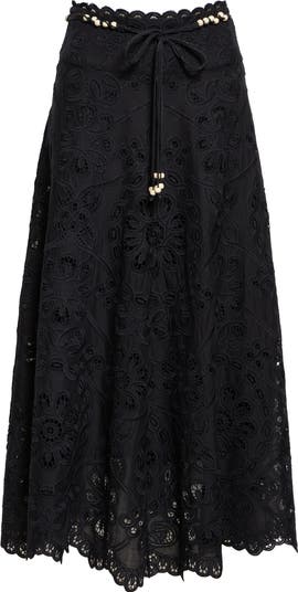 スカート Zimmermann FW25 'Rhiannon' skirt (4248SSS251 BLK) ZIMMERMANN Rhiannon Embroidered Skirt – Drest by Scott Malouf