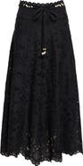 Zimmermann Rhiannon Guipure Lace Trim Cotton Maxi Skirt