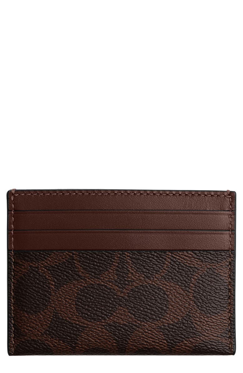 COACH Signature Card Case, Main, color, Maple