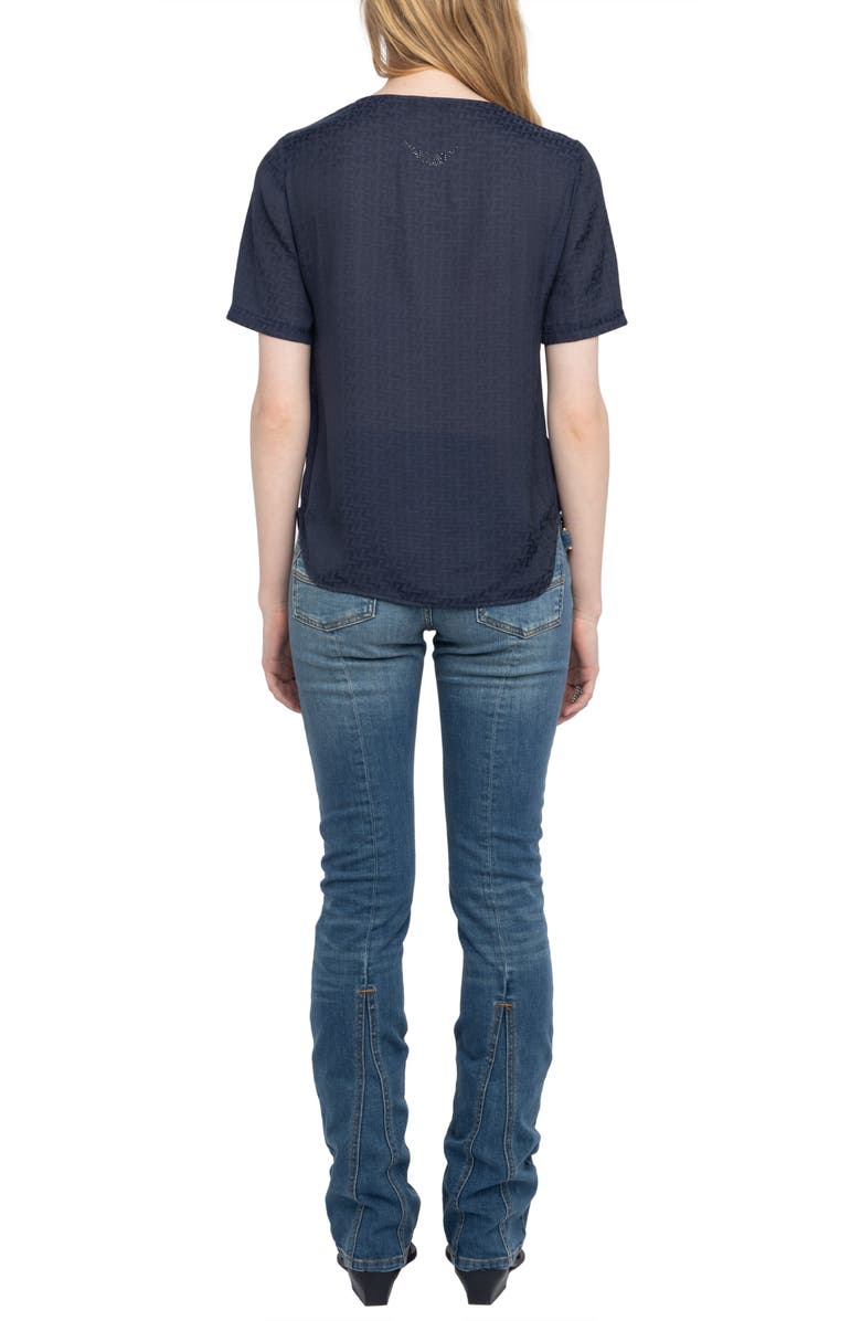 Zadig & Voltaire Terzo Lace-Up Satin Top, Alternate, color, 