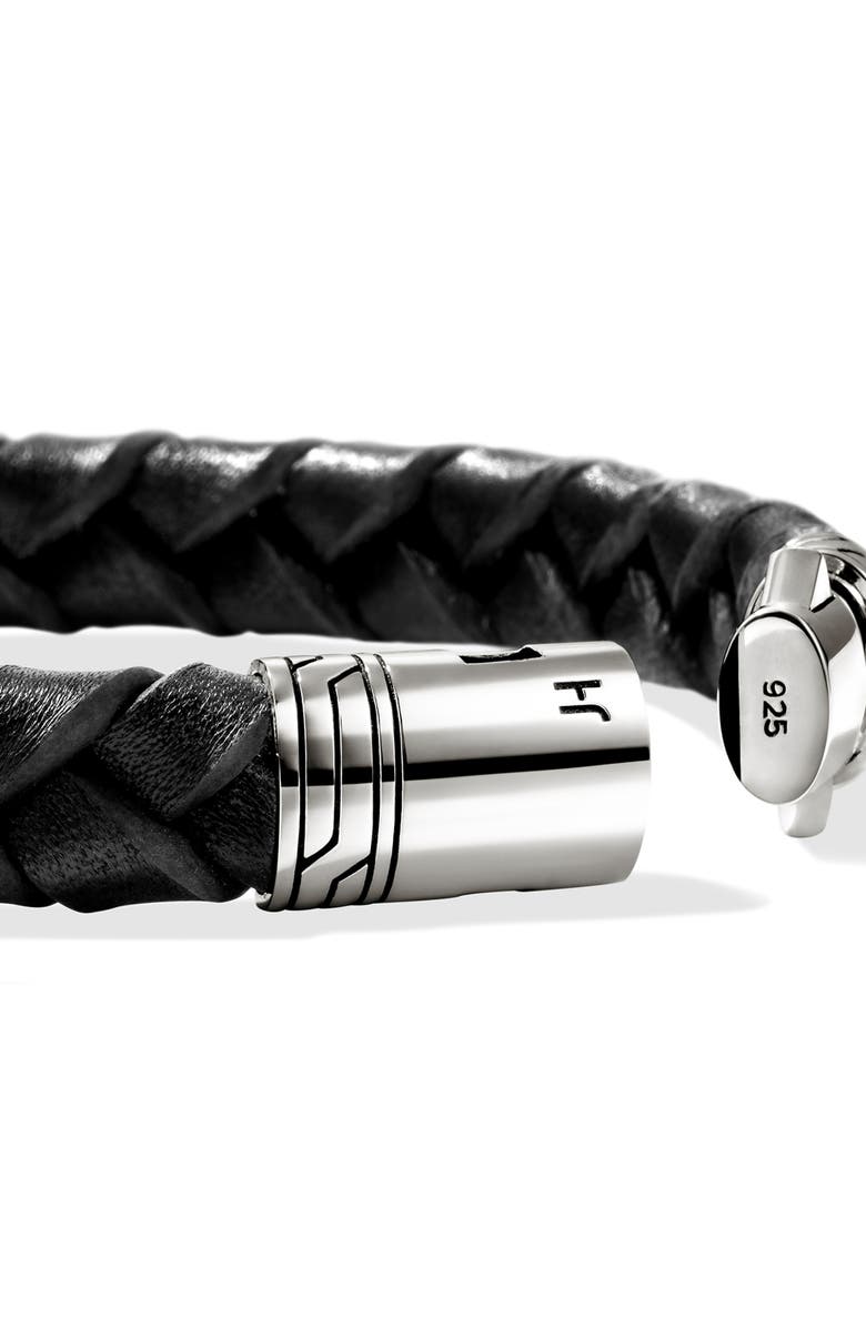 John Hardy Leather & Sterling Silver Bracelet, Alternate, color, Black/ Silver