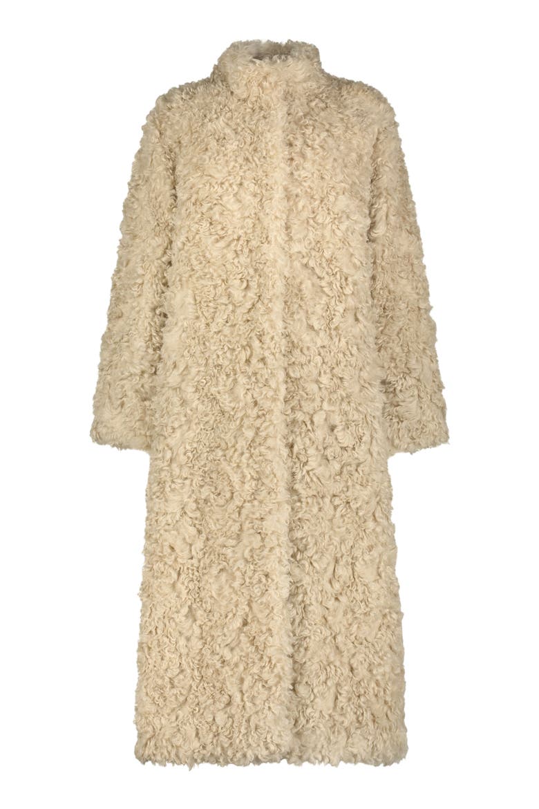 Fur-Free Lamb (Faux Fur) Coat, Alternate, color, BEIGE