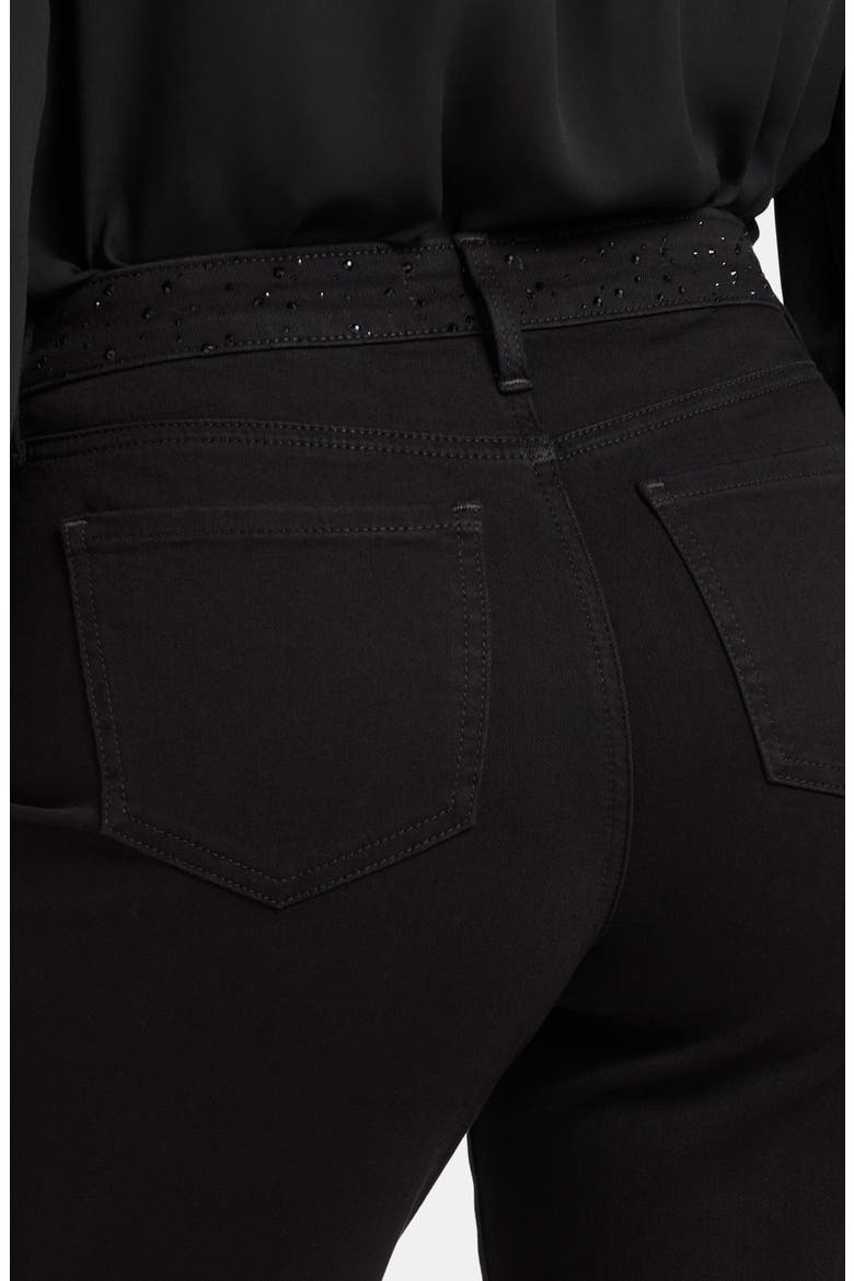 Teresa Rhinestone Wide Leg Jeans, Alternate, color, BLACK RINSE