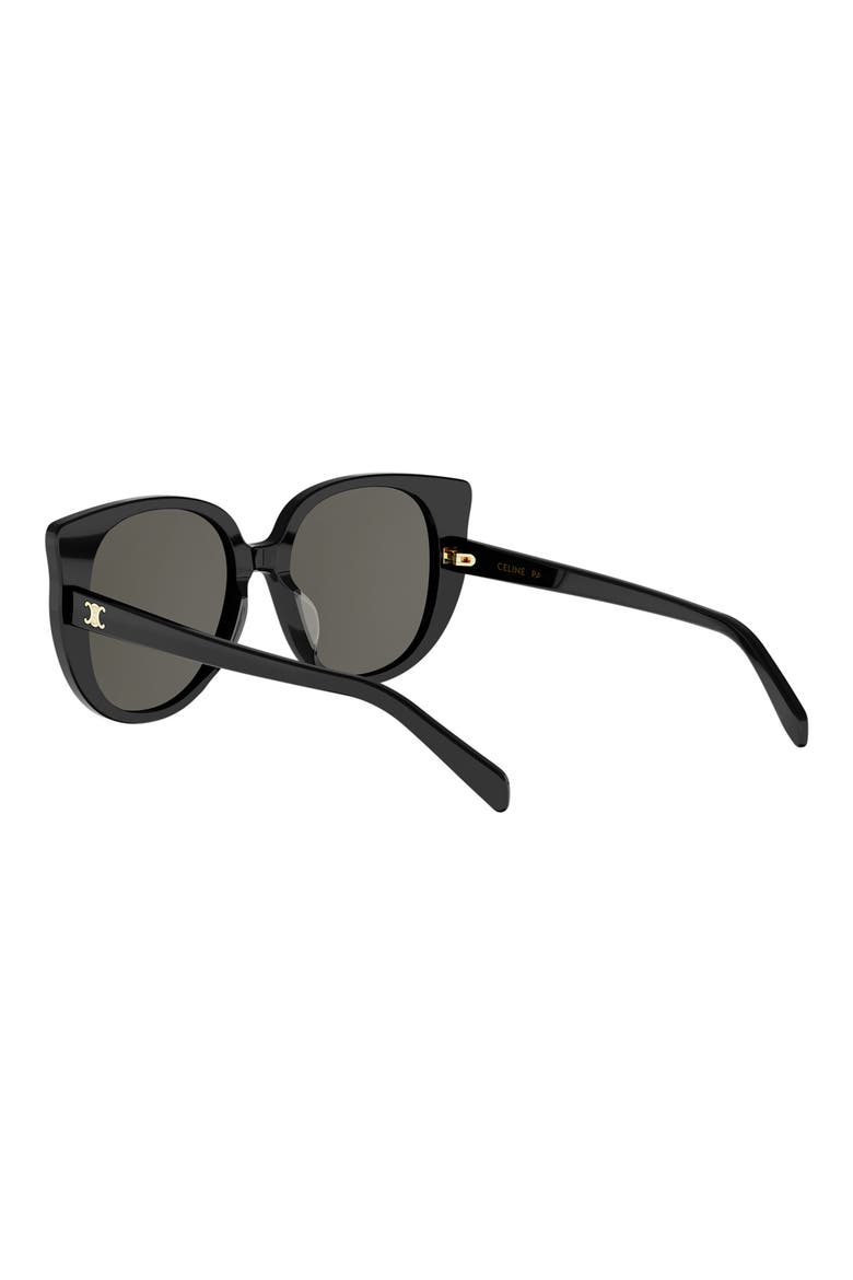 Triomphe Mini 55mm Butterfly Sunglasses, Alternate, color, SHINY BLACK / SMOKE