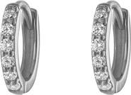 Outofoffice Silver Pavé Seven Mm Huggie Hoop Earring