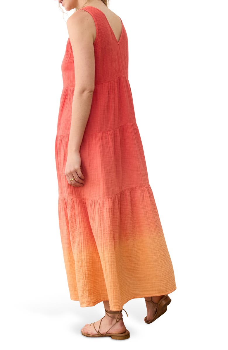 Marine Layer Corinne Sleeveless Double Cloth Cotton Maxi Dress, Alternate, color, 