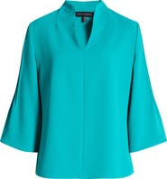 Ming Wang Raised Seam Bell Sleeve Top