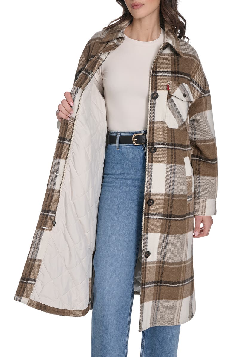 Levi's Longline Shacket, Alternate, color, Brown Multi