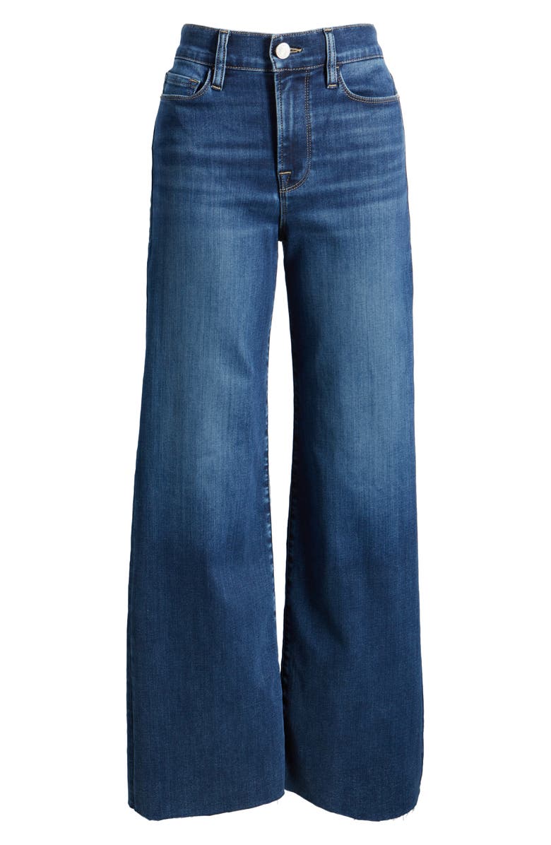FRAME Le Slim Palazzo Raw Hem High Waist Wide Leg Jeans, Alternate, color, Lupine