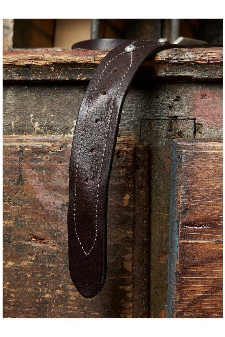 Oregon Leather Belt with Squared Buckle, Alternate, color, TESTA MORO