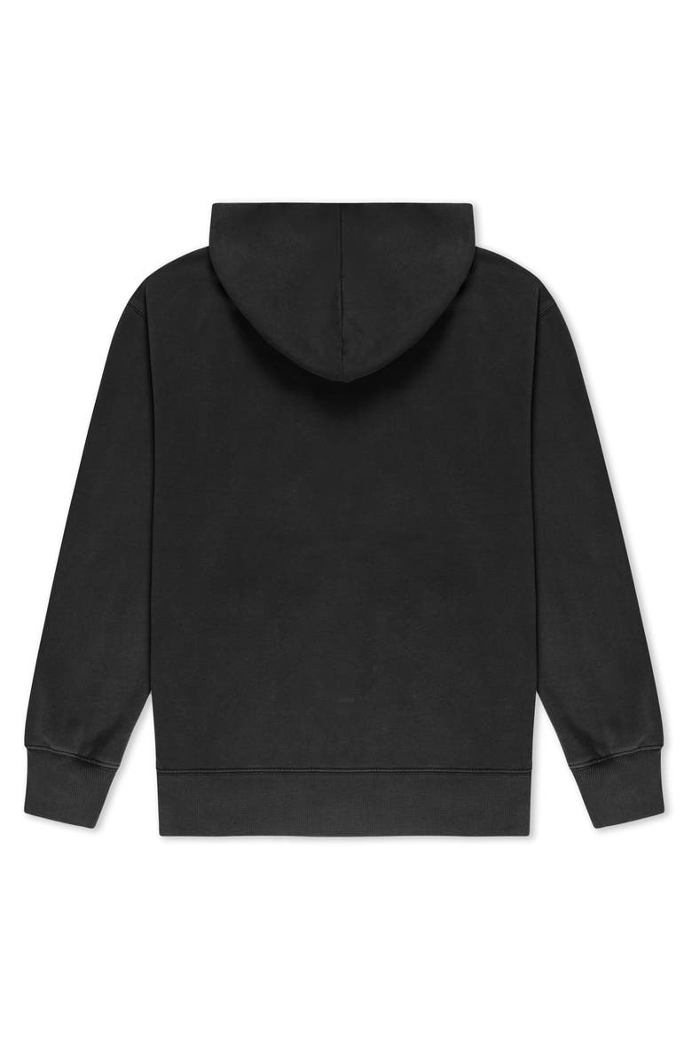 Heartly Ghost Midweight Fleece Faded Zip Hooded Sweatshirt, Alternate, color, Faded Black