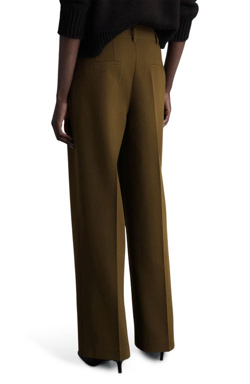 Mango Women's Straight-fit Pleated Pants In Khaki Green