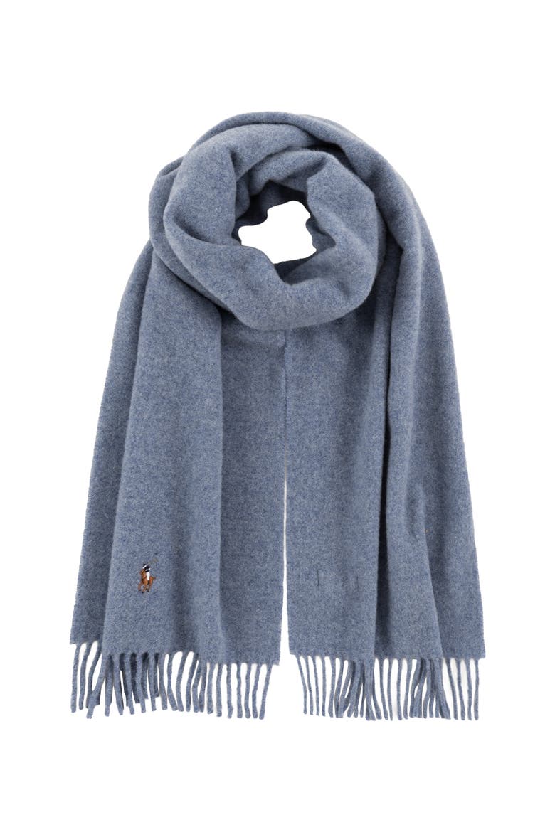 Signature Italian Virgin Wool Scarf, Main, color, Bastille Blue