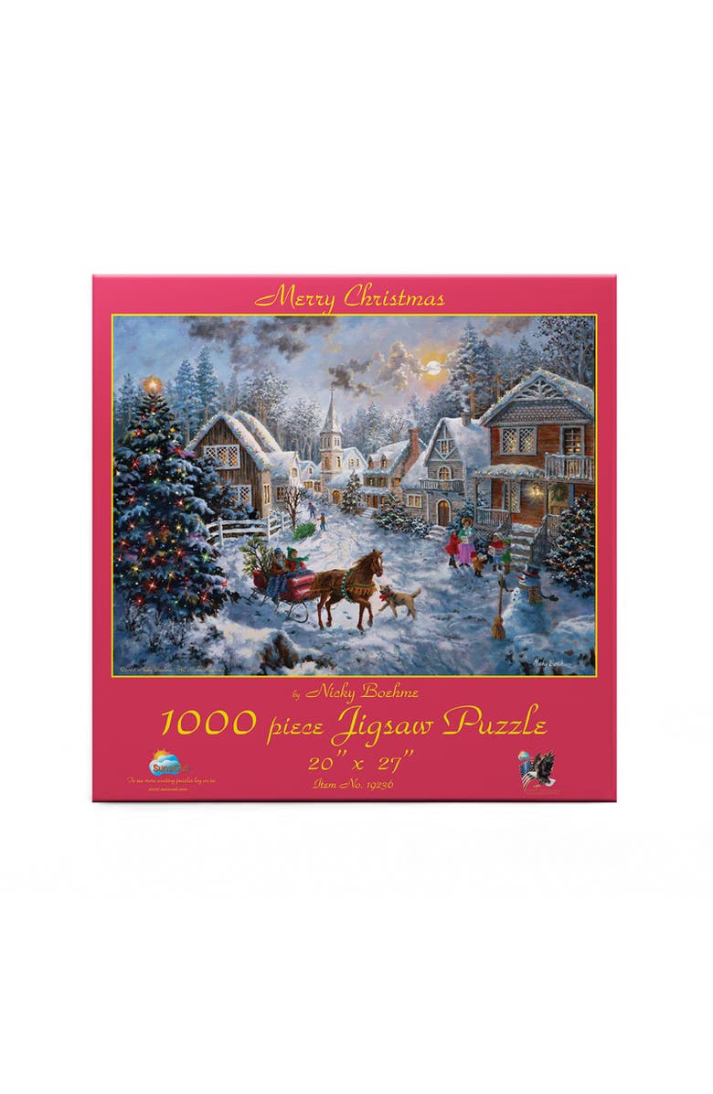 Sunsout Merry Christmas 1000 piece Jigsaw Puzzle for Adults, Alternate, color, Multicolor