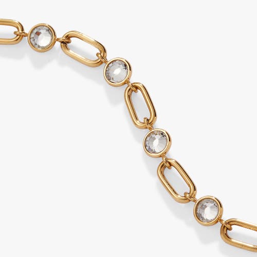 Alex And Ani Crystal And Paperclip  Chain Bracelet In Gold