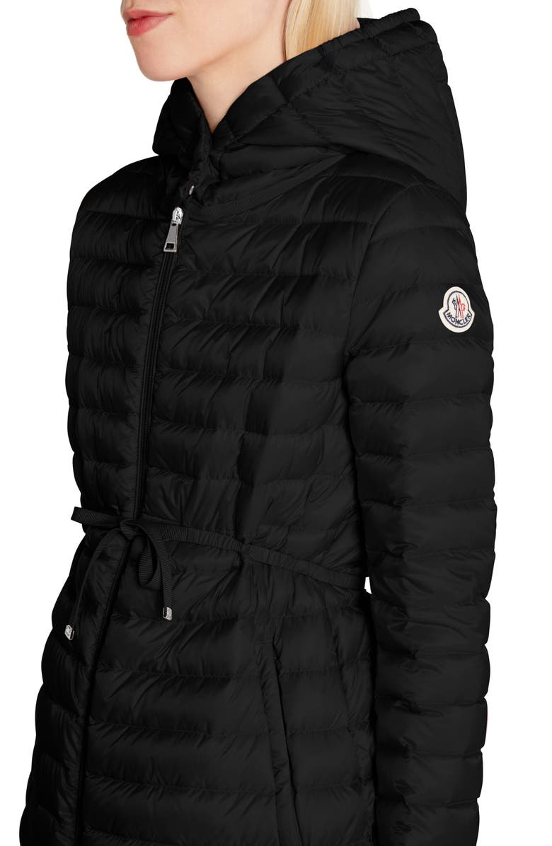 Moncler Barbel Water Resistant Long Hooded Down Jacket, Alternate, color,