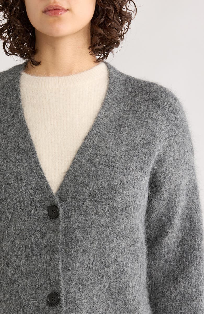 Marine Layer Suri Oversize Alpaca Blend Cardigan, Alternate, color, Charcoal