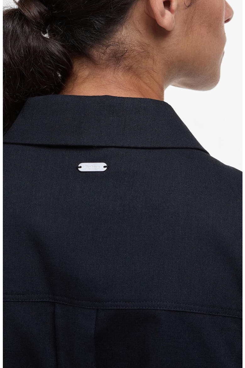 Birdie Cotton & Linen Maxi Shirtdress, Alternate, color, BLACK