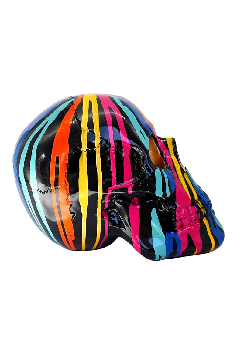 10.5-Inch Grafitti Art Skull Statue, Alternate, color, GRAFFITI/MULTI-COLOR