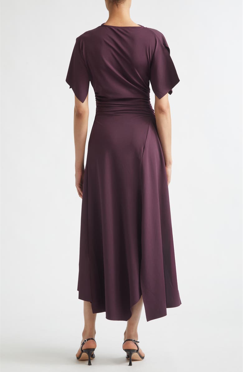Victoria Beckham Blousey Midi Dress, Alternate, color, Black Currant