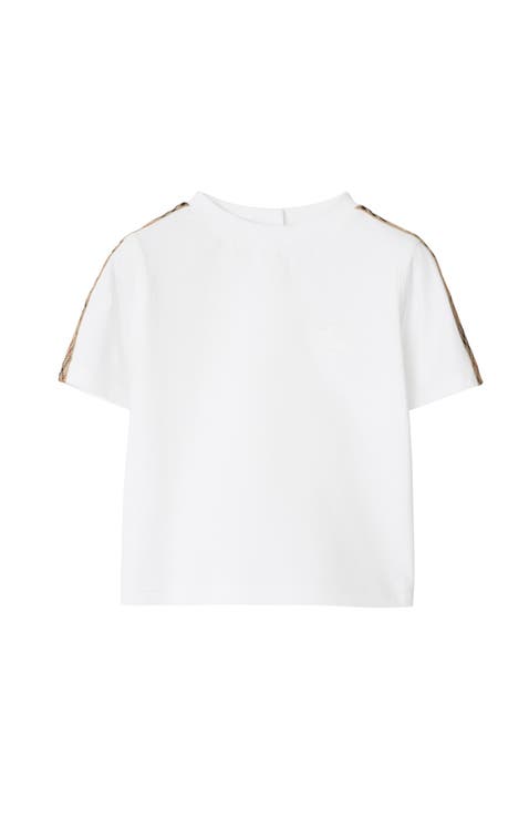 Check Trim Cotton T-shirt
