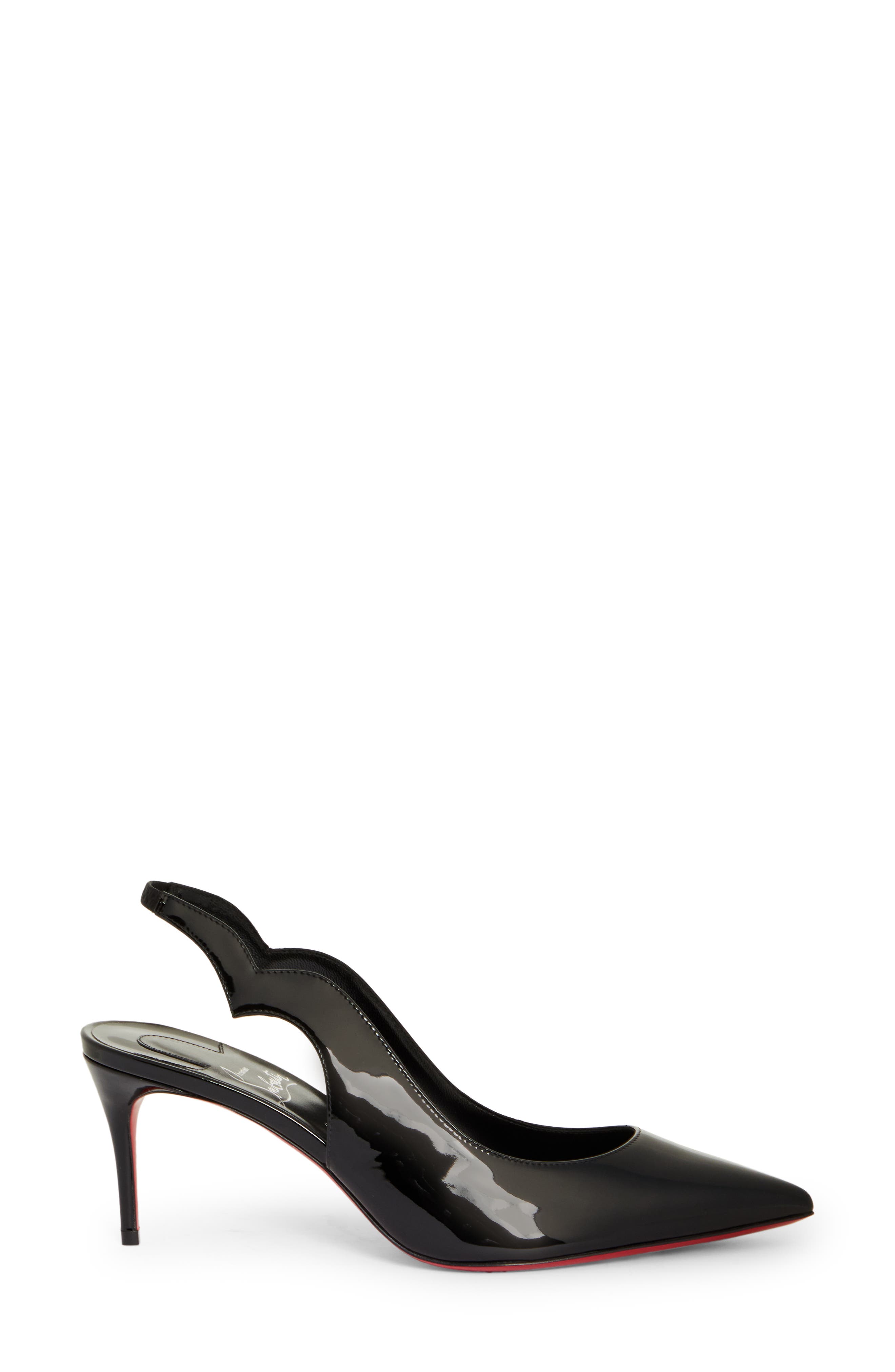 Christian Louboutin Hot Chick Pointed Toe Slingback Pump, Alternate, color, B439 Black/ Lin Black