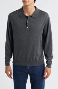 FRAME Superfine Merino Wool & Cashmere Polo Sweater