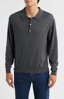 FRAME Superfine Merino Wool & Cashmere Polo Sweater