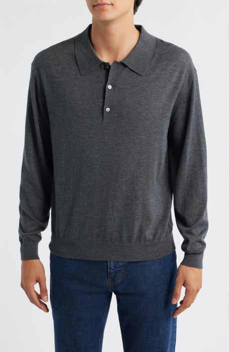 FRAME Superfine Merino Wool & Cashmere Polo Sweater