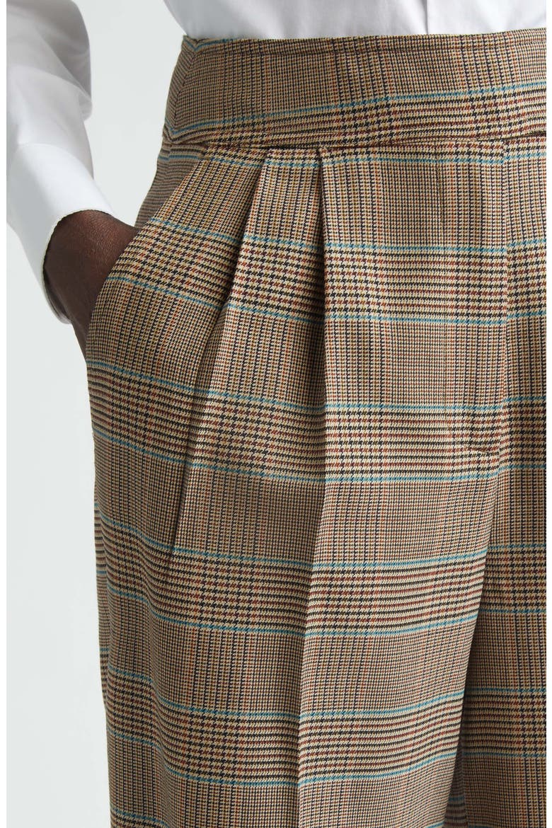 Plaid Stretch Wool Trousers, Alternate, color, BEIGE MULTI