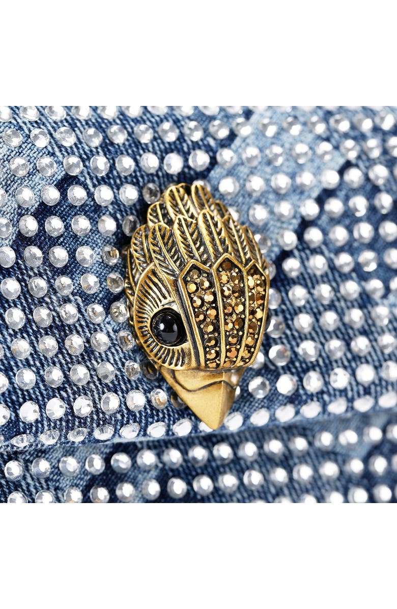 Kurt Geiger London Medium Kensington Crystal Embellished Denim Shoulder Bag, Alternate, color,