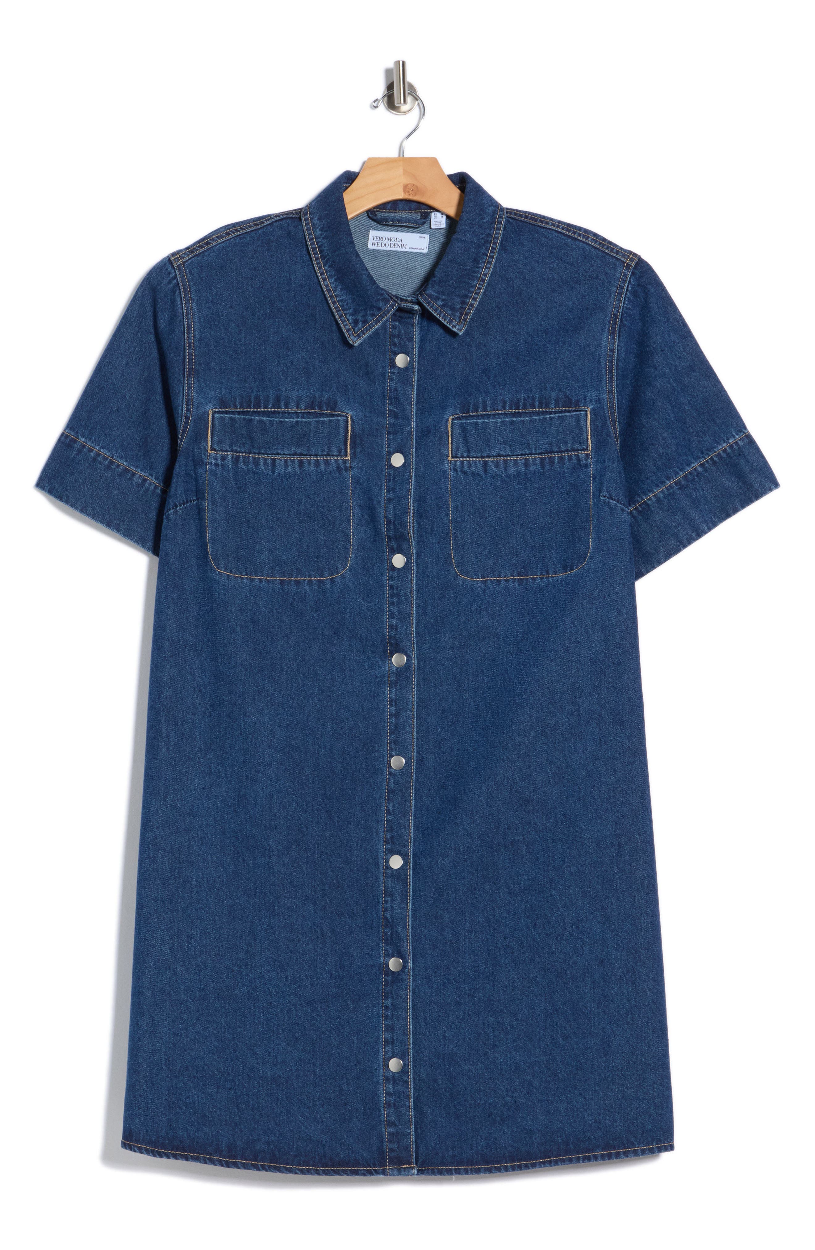 VERO MODA Short Sleeve Denim Shirtdress