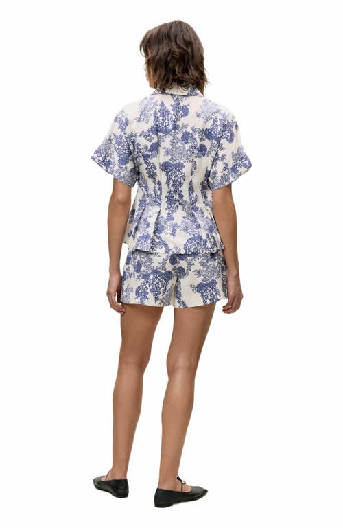 Rebecca Taylor Lena Shine Blouse In Ivory Toile Combo