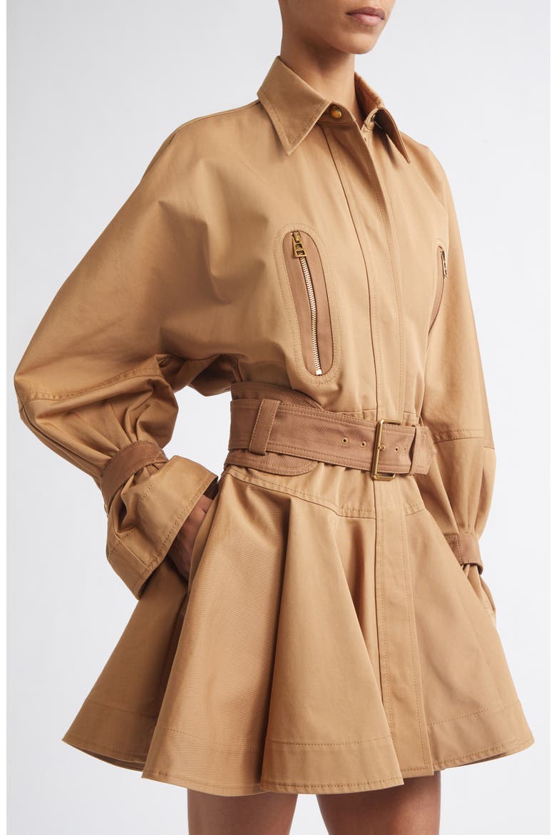Valiant Long Sleeve Cotton Drill Minidress, Alternate, color, DESERT