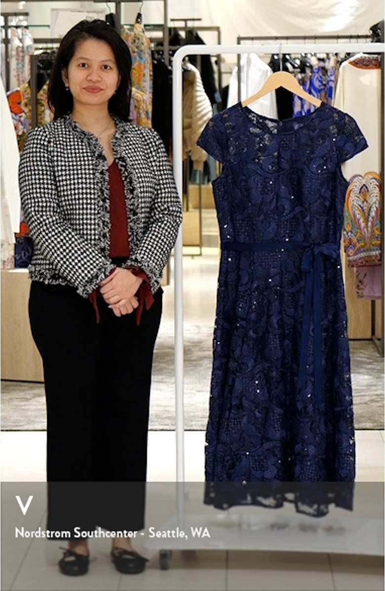 Embroidered Tulle Cocktail Dress, sales video thumbnail