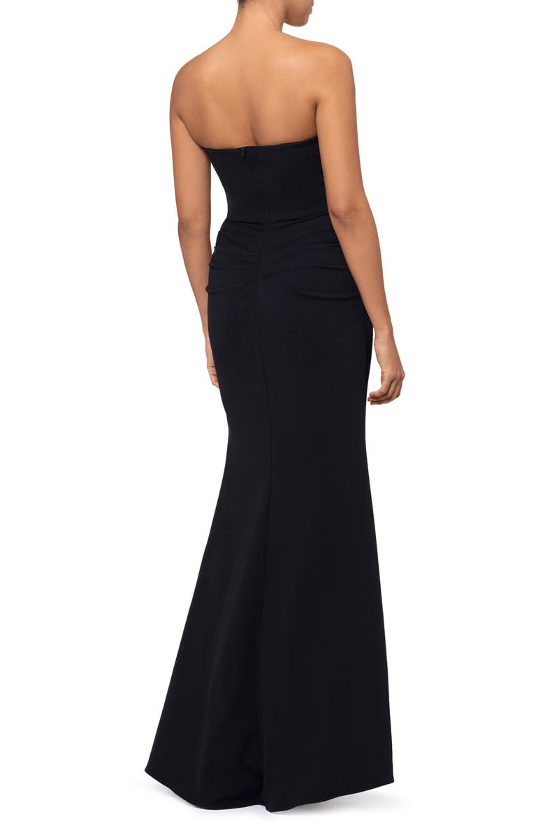 Xscape Evenings Strapless Side Ruched Scuba Crepe Gown, Alternate, color, 