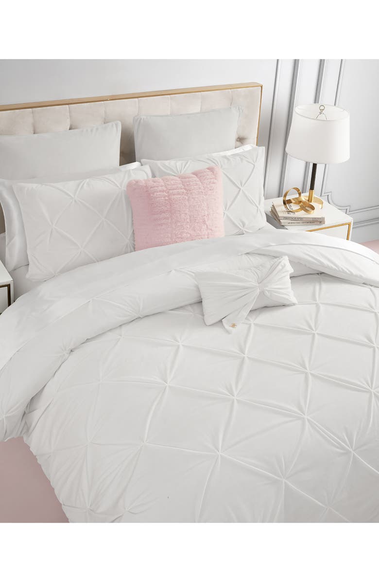 Juicy Couture Kiss 5-Piece Pleat Plush Comforter Set, Alternate, color, White