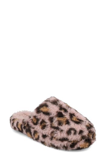 Mia Sled Faux Fur Slipper In Animal Print