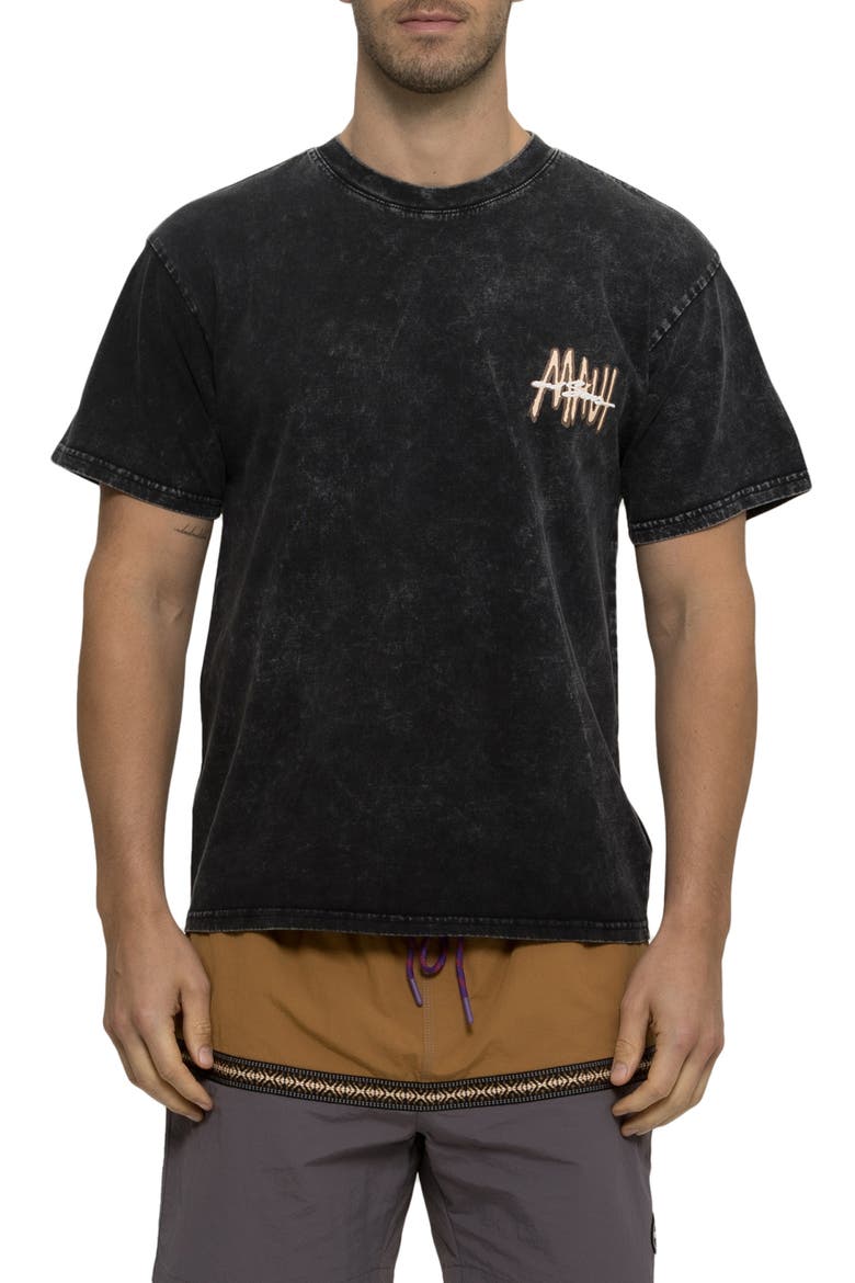 Maui Tag Mineral Wash Cotton Graphic T-Shirt, Main, color, BLACK