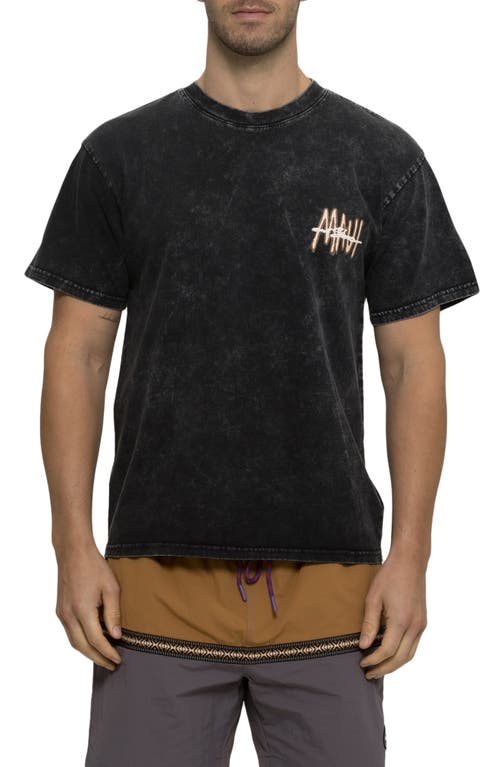 Maui And Sons Maui & Sons Maui Tag Mineral Wash Cotton Graphic T-shirt In Black