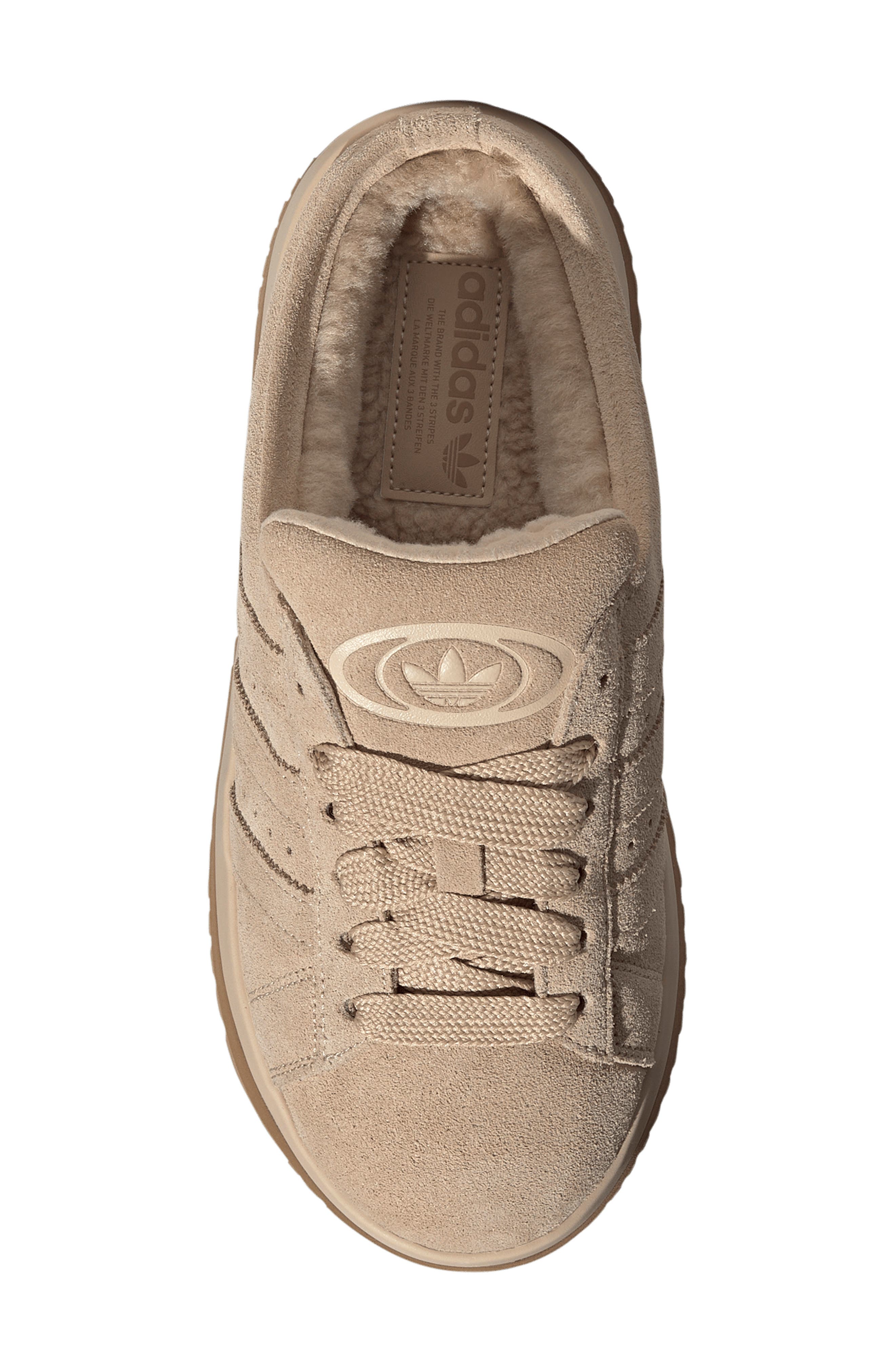 adidas Campus 00s Winter Low Sneaker Mule, Alternate, color, Magic Beige/ Magic Beige/ Gum