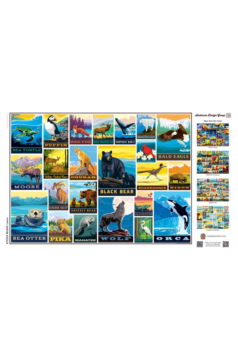 Wildlife Lovers 1000 Piece Jigsaw Puzzle, Alternate, color, Multicolor
