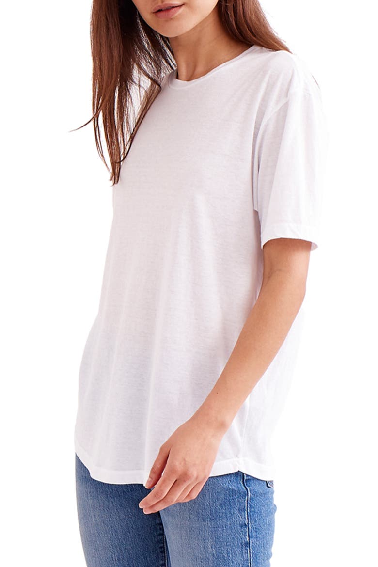 Crewneck Scallop T-Shirt, Main, color, WHITE