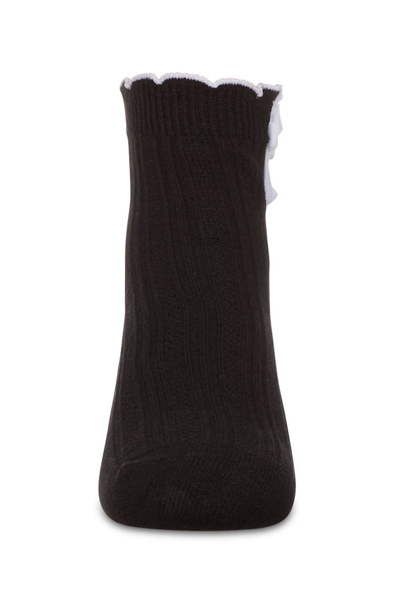 MeMoi Floral Button Anklet Socks, Alternate, color, Black