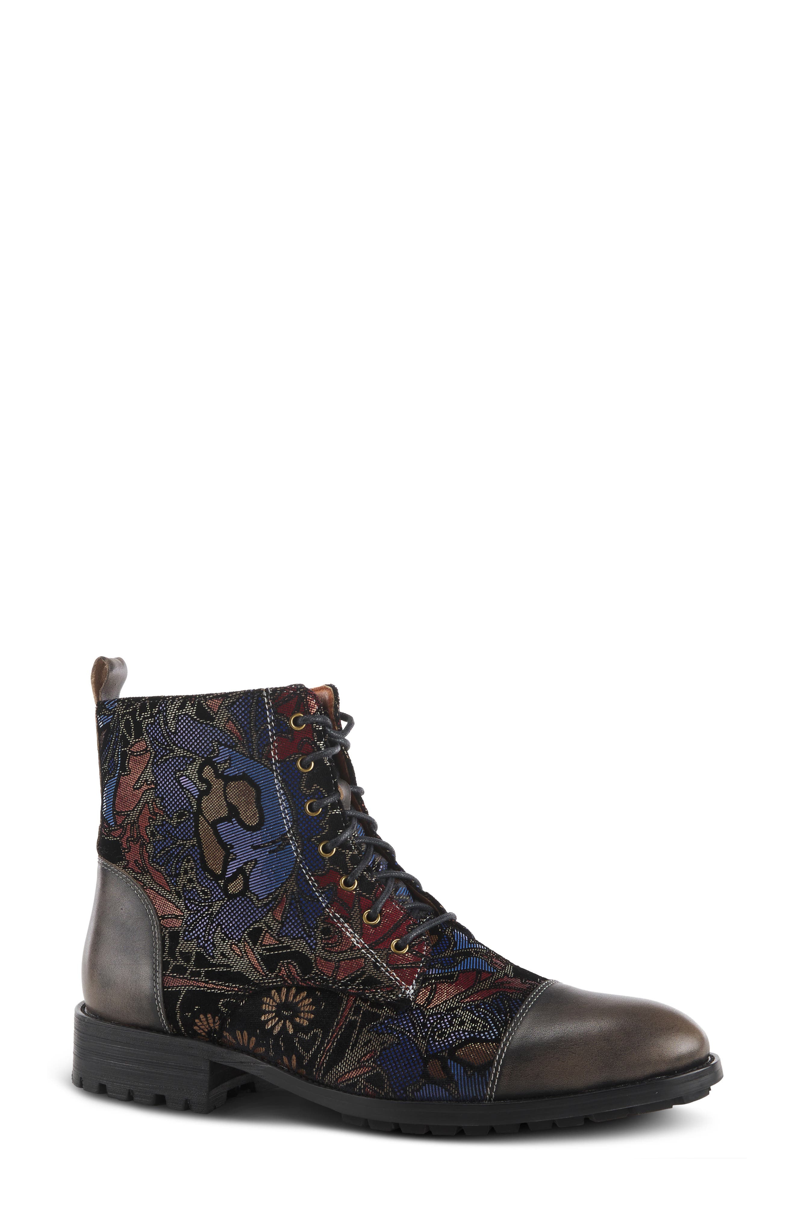 L'Artiste by Spring Step Elton Bootie, Main, color, Grey Multi